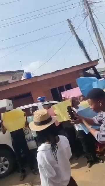 Supplied footage of a reported protest outside St Faith’s Cathedral in Awka